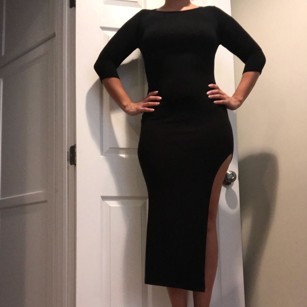 Naked Wardrobe black sexy stretchy dress